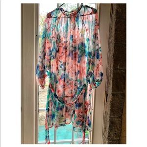 Pastel floral midi dress